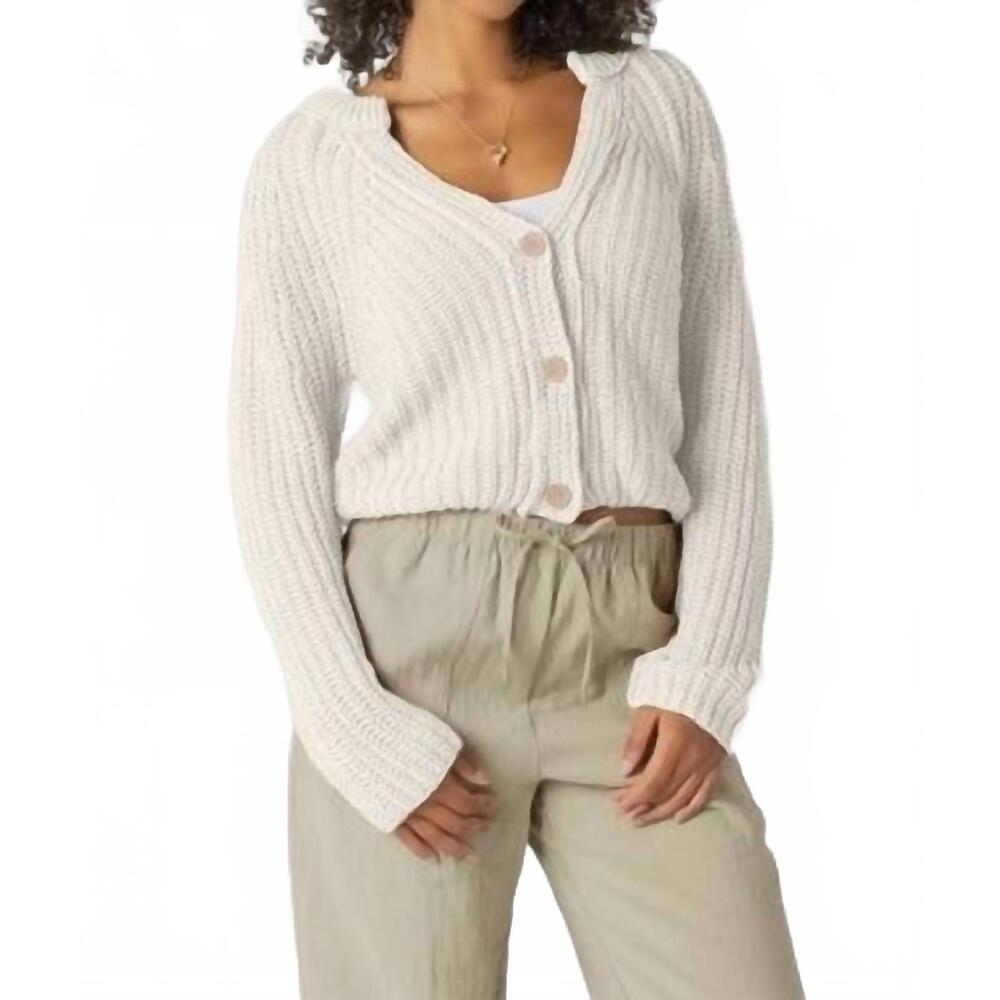 NEW DEX CLOTHING textured button front cardigan in natural